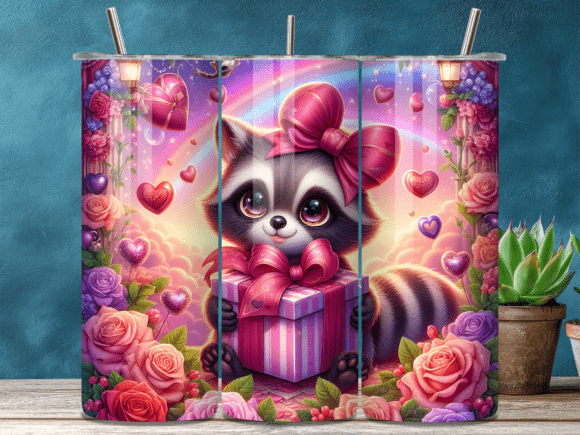 3D Cute Raccoon Gift Valentine Tumbler W Review for Branding & Marketing