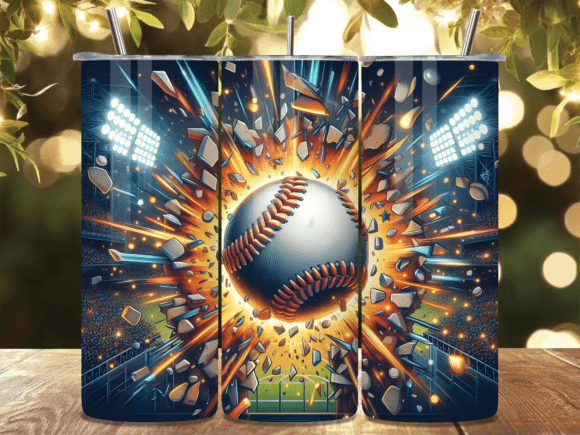 Baseball Stadium Explosion Tumbler Wrap: A Bold Graphic Design Asset for Content Creators