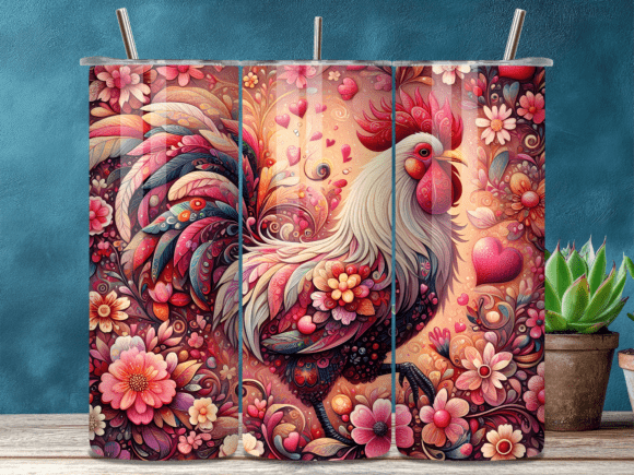 Boho Floral Rooster Tumbler Wrap Review for Small Business Branding