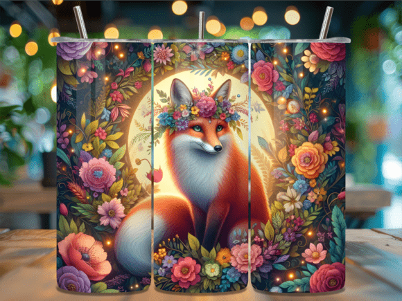 Boho Flower Crown Fox Valentine Tumbler Wraps: A Designer’s Perspective