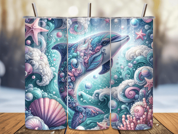 Boho Mandala Sea Dolphin Tumbler Wrap: A Versatile Graphic Design Asset for Local Branding