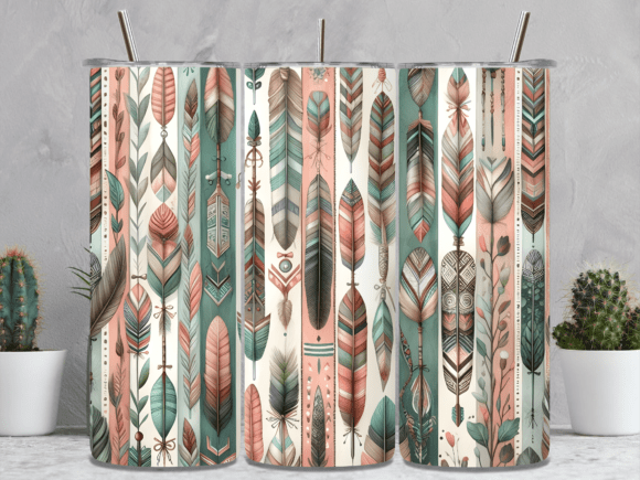 Boho Tribal Feather Pattern Tumbler Wrap: A Designer’s Perspective