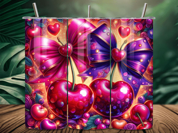 Bow Cherry Heart Valentine Tumbler Wrap Review: A Versatile Design Asset for Modern Branding