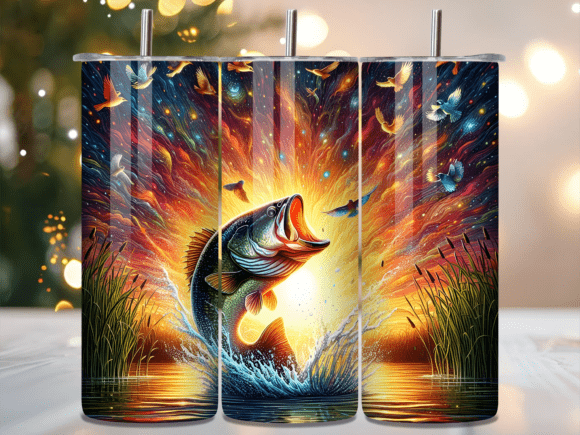 Cosmic Abstract Bass Fish Tumbler Wrap Review for Digital Sellers