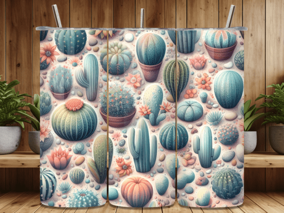 Desert Cactus Succulent Tumbler Wrap PNG: A Natural Fit for Modern Branding