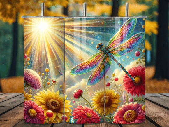Dragonfly Sunflower Garden Tumbler Wrap Review for Marketing Campaigns
