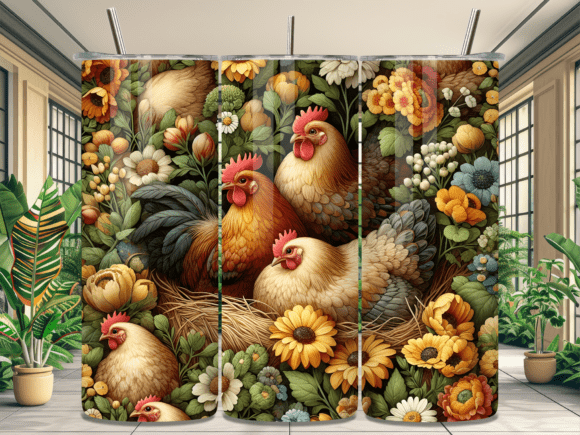 Farmhouse Chicken Floral Tumbler Wrap Review for Small Business Branding