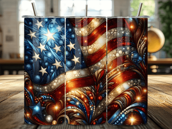 Glitter American Flag Stars Tumbler Wrap Review for Real Craft Projects