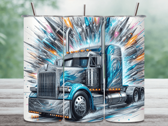 Ice Blue Semi Truck Tumbler Wrap Review for Real-World Design Projects