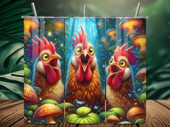 Magic Mushroom Bird Valentine Tumbler Wraps for Festive Branding