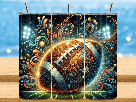 Patterned American Football Tumbler Wrap: A Bold Design Asset for Branding