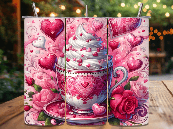 Pink Hearts Roses Coffee Cup Tumbler Wrap Review for Real-World Design Projects