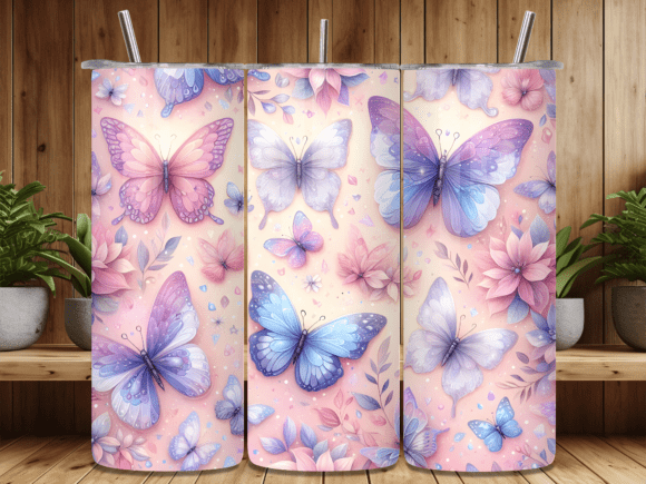 Purple Butterfly Floral Tumbler Wrap PNG Review for Digital Sellers