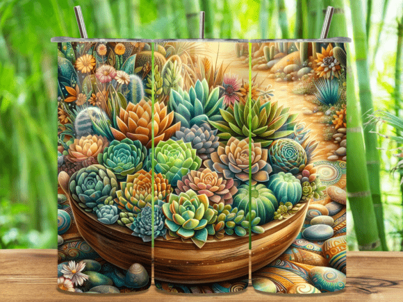 Rustic Potted Plant Tumbler Wrap: A Versatile Graphic Design Asset for Creative Sellers