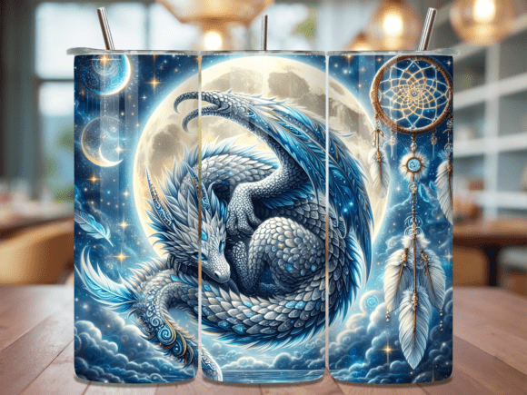 Sleeping White Dragon Moon Tumbler Wrap Review: A Versatile Graphic Design Asset for Local Businesses
