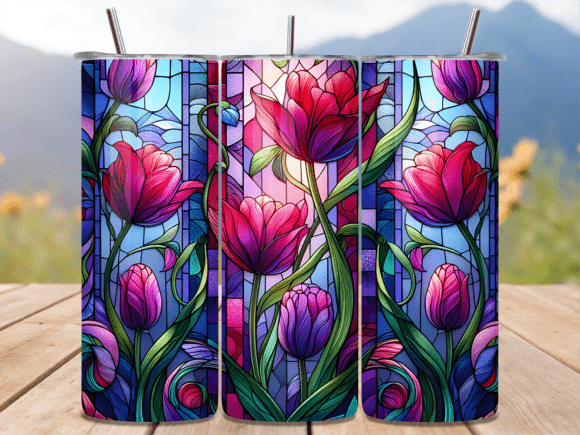 Stained Glass Pink Tulip Tumbler Wrap Review: A Delicate Touch for Handmade Brands