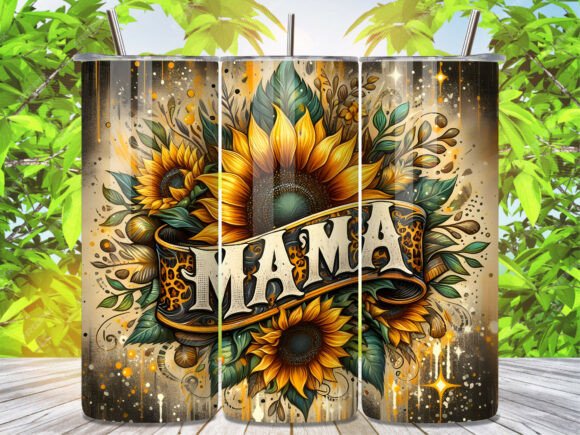 Sunflower Leopard Print Mama Tumbler: A Bold Design for Handmade Creations