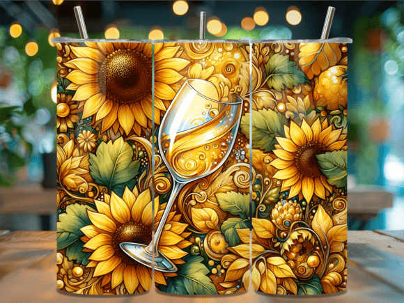 Sunflower Wine Glass Valentine Tumbler: A Design Asset That Radiates Warmth and Charm