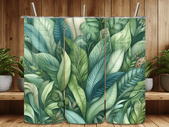 Tropical Green Leaves Tumbler Wrap Review for Branding and Marketing