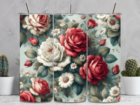 Vintage Red Rose Floral Tumbler Wrap Review for Local Business Branding