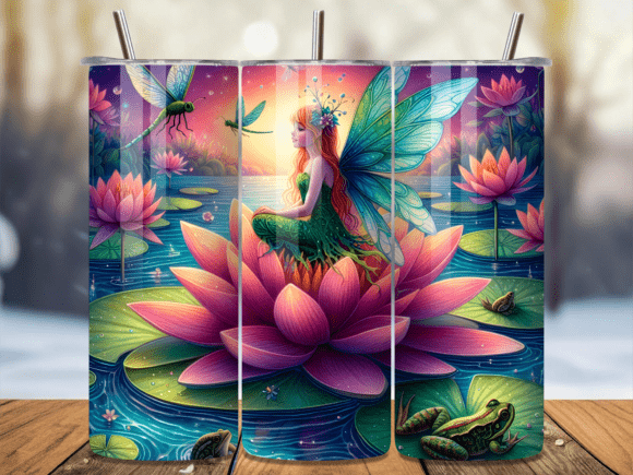 Water Lily Pond Sun Fairy Tumbler Wrap: A Versatile Graphic Design Asset