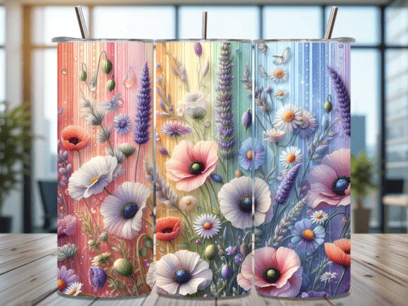 Watercolor Wildflower Tumbler Wraps: A Versatile Design Asset for Creative Projects