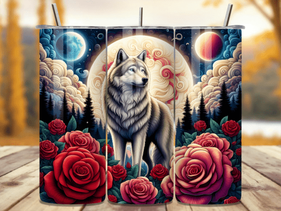 White Wolf Moon Red Rose Tumbler Wrap: A Brand Designer’s Take